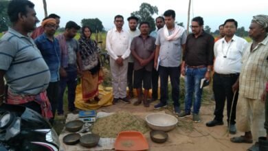 कृषि विभाग के अधिकारियों द्वारा जांच करते हुए।